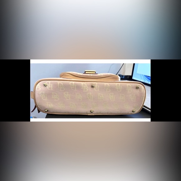 DOONEY & BOURKE Satchel  Leather & Canvas Denim DB Monogram Logo Handbag - Picture 8 of 16